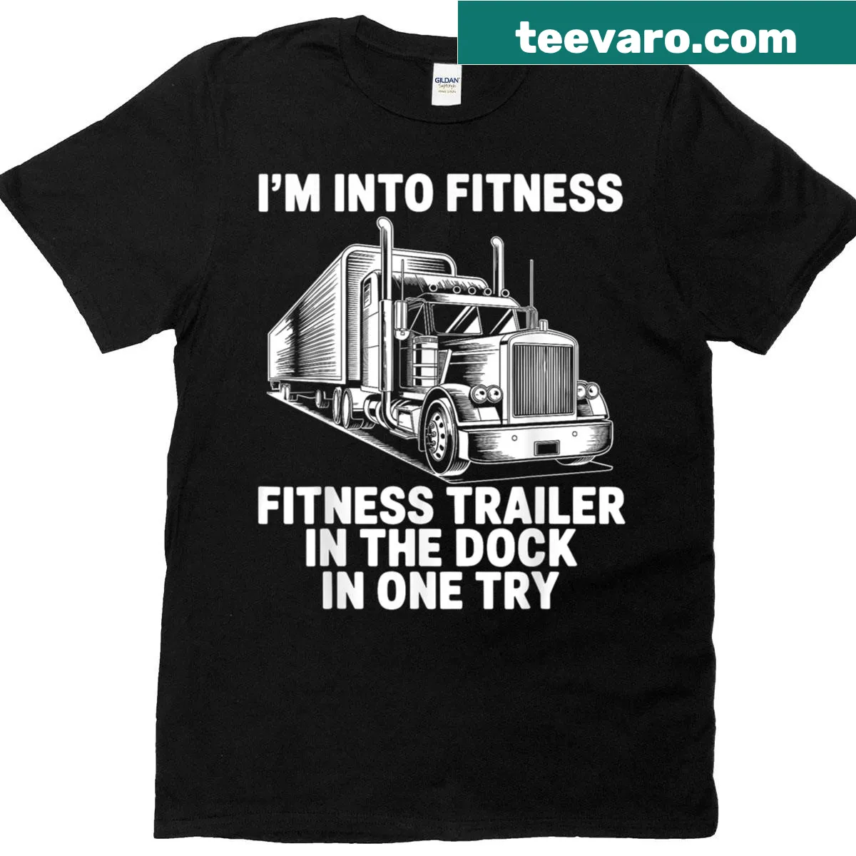 Illustrative Trucking CDL Trucker t-shirt for drivers — on a men's t-shirt