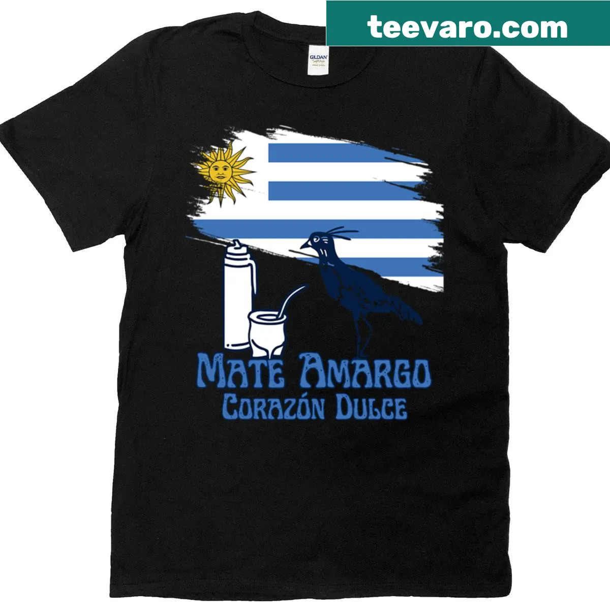 Uruguay flag and Tero Mate design on a T-shirt. — on a men's t-shirt