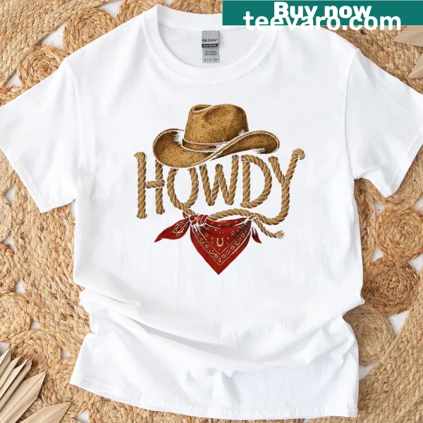 Vintage western cowboy t-shirt with retro cowboy motifs