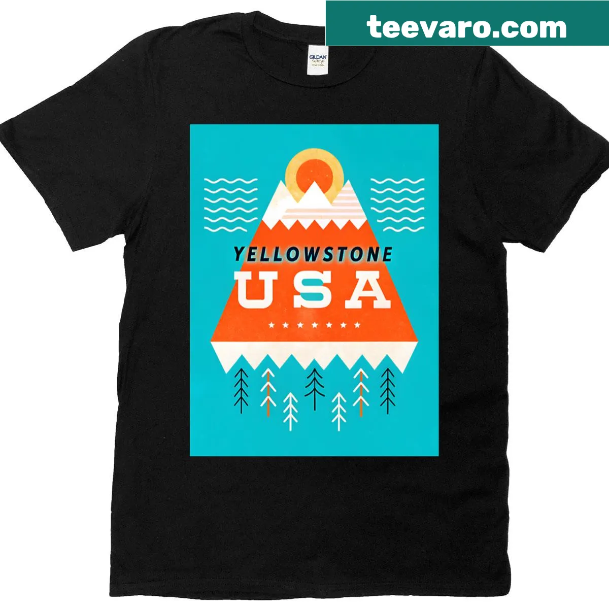 Vintage Yellowstone National Park illustration t-shirt — on a men's t-shirt