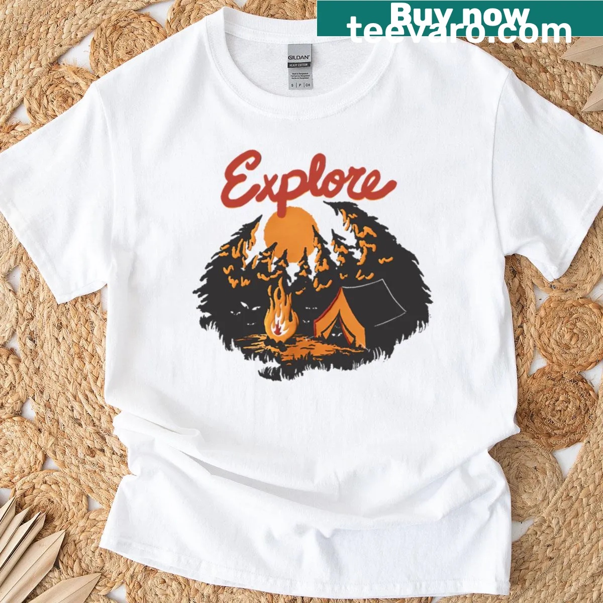 Illustration t-shirt featuring Wendigoon merch logo — on a men's t-shirt