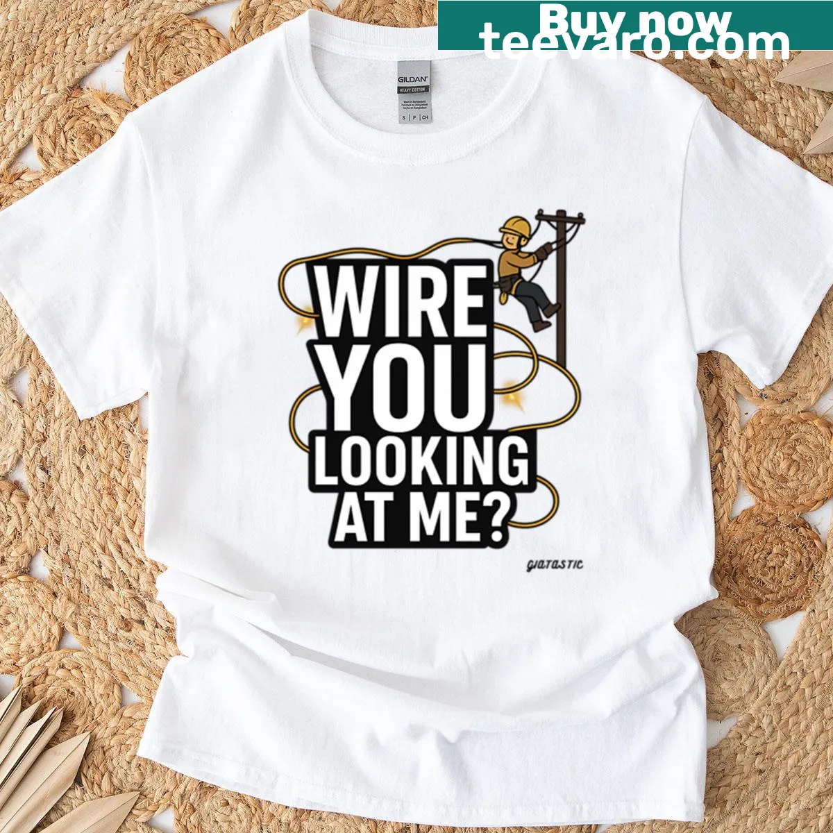Humorous Lineman T-shirt with playful typography — on a men's t-shirt