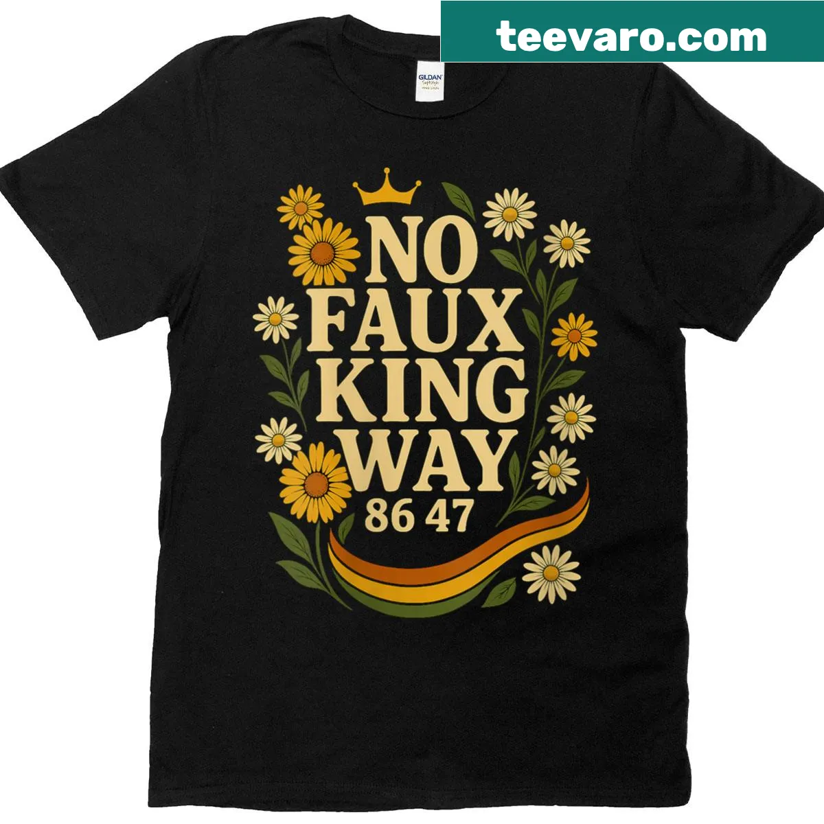 Retro floral design with empowering phrase on women's T-shirt — on a men's t-shirt