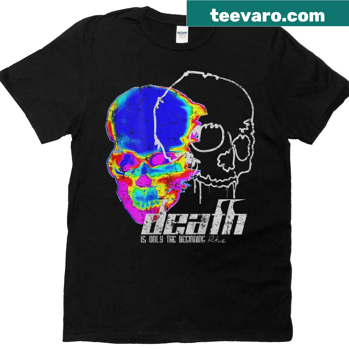 Retro Y2K style T-shirt featuring a vintage back graphic — on a men's t-shirt