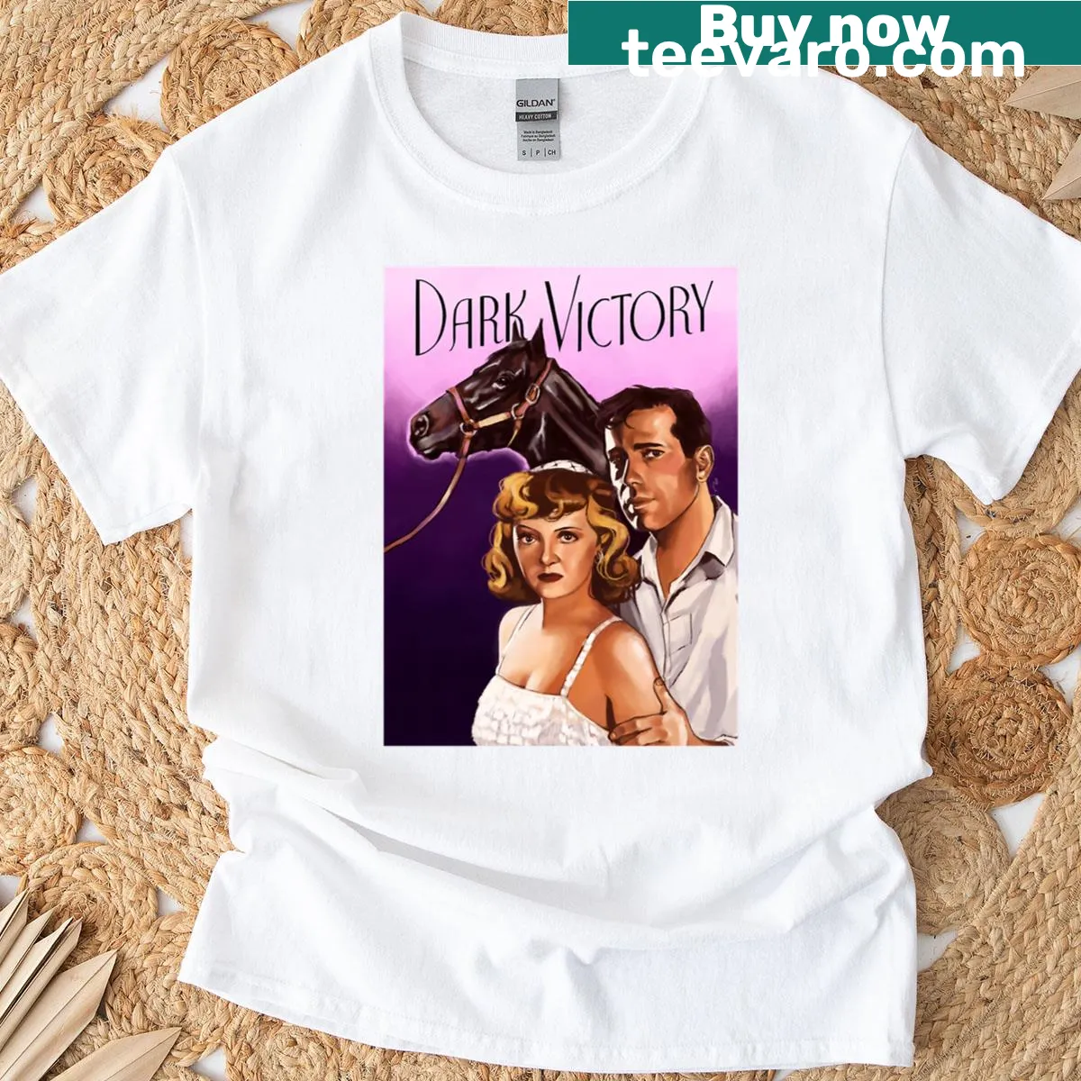 T-shirt featuring a vintage design inspired by the film Dark Victory — on a men's t-shirt