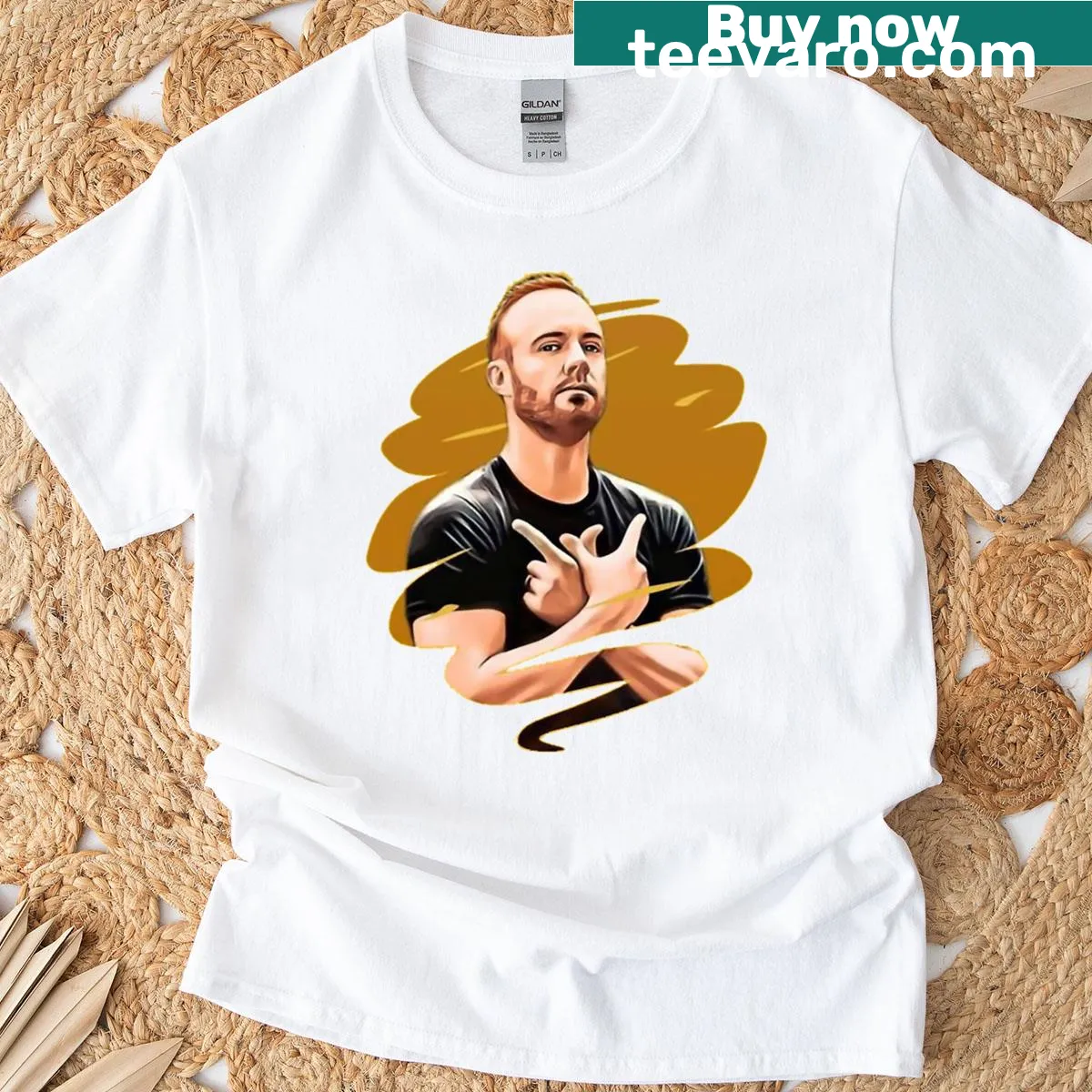 Graphic tee honoring cricket player Ab De Villiers — on a men's t-shirt