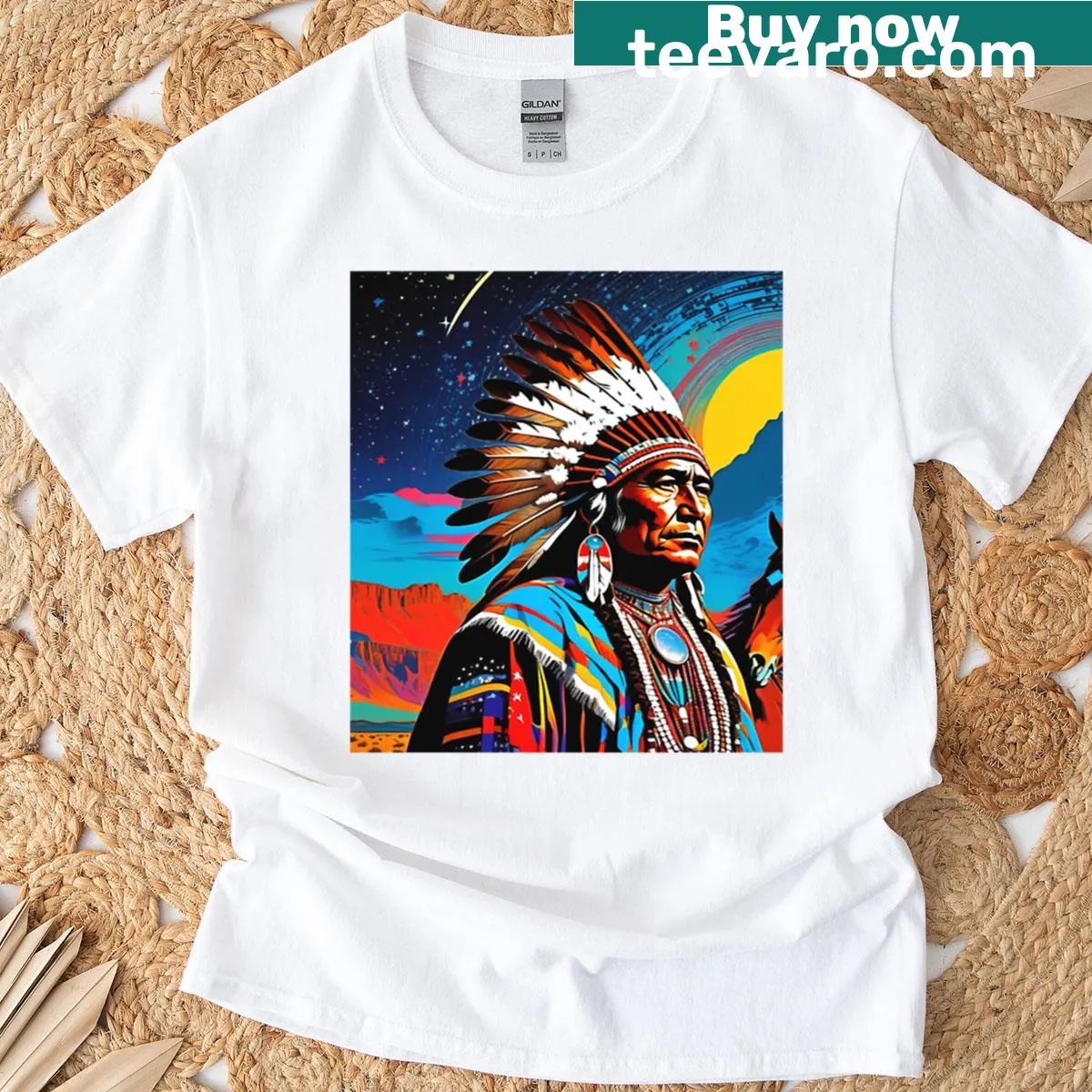 American Heritage T-shirt featuring a patriotic graphic — on a men's t-shirt