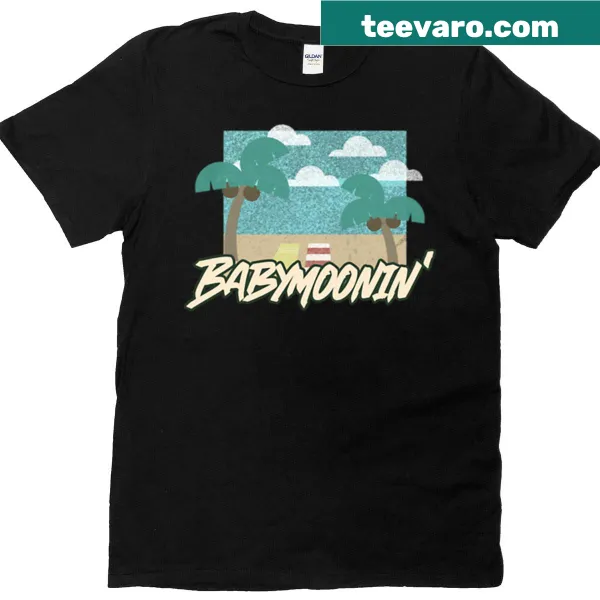 Funny T-shirt for expectant mothers with babymoon theme.