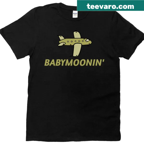 Cartoon-themed funny babymoon T-shirt for expecting mothers.