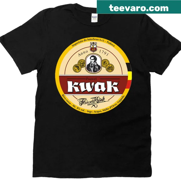 Belgian Kwak Beer logo design on a t-shirt