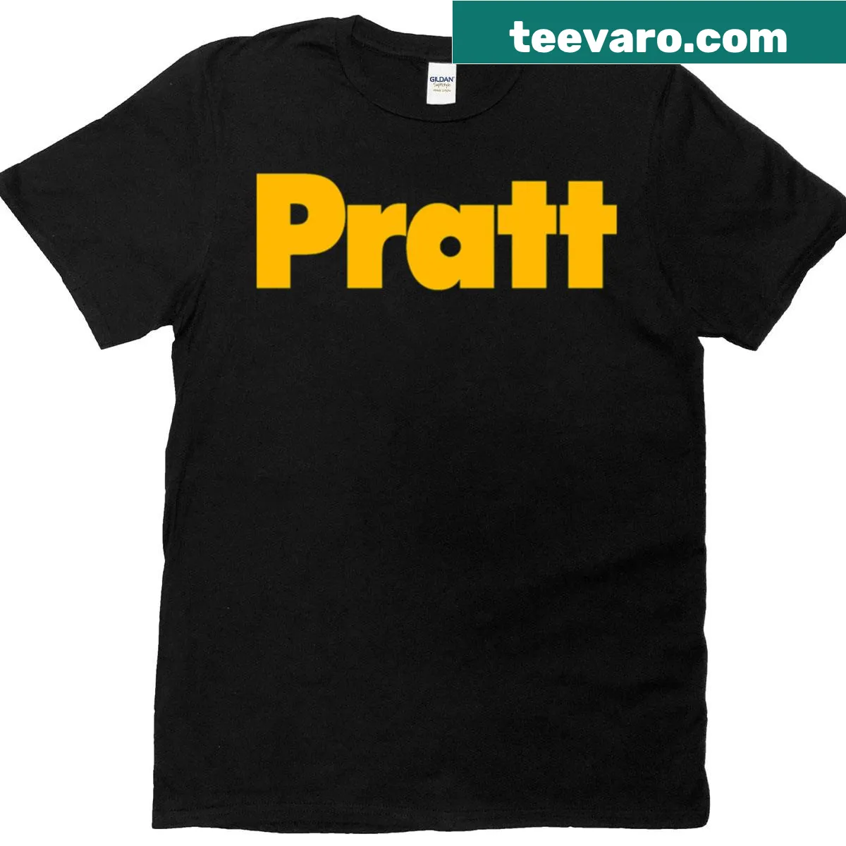 T-shirt displaying Pratt Institute logo, perfect for students and alumni — on a men's t-shirt
