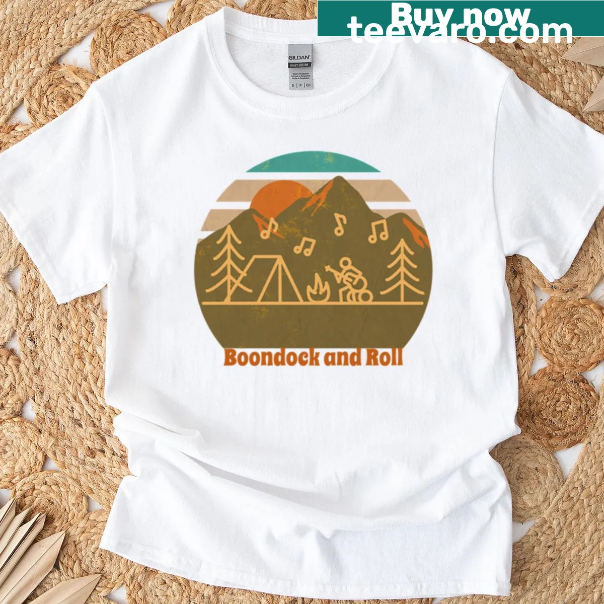 Illustration of a classic vehicle with playful design — on a men's t-shirt