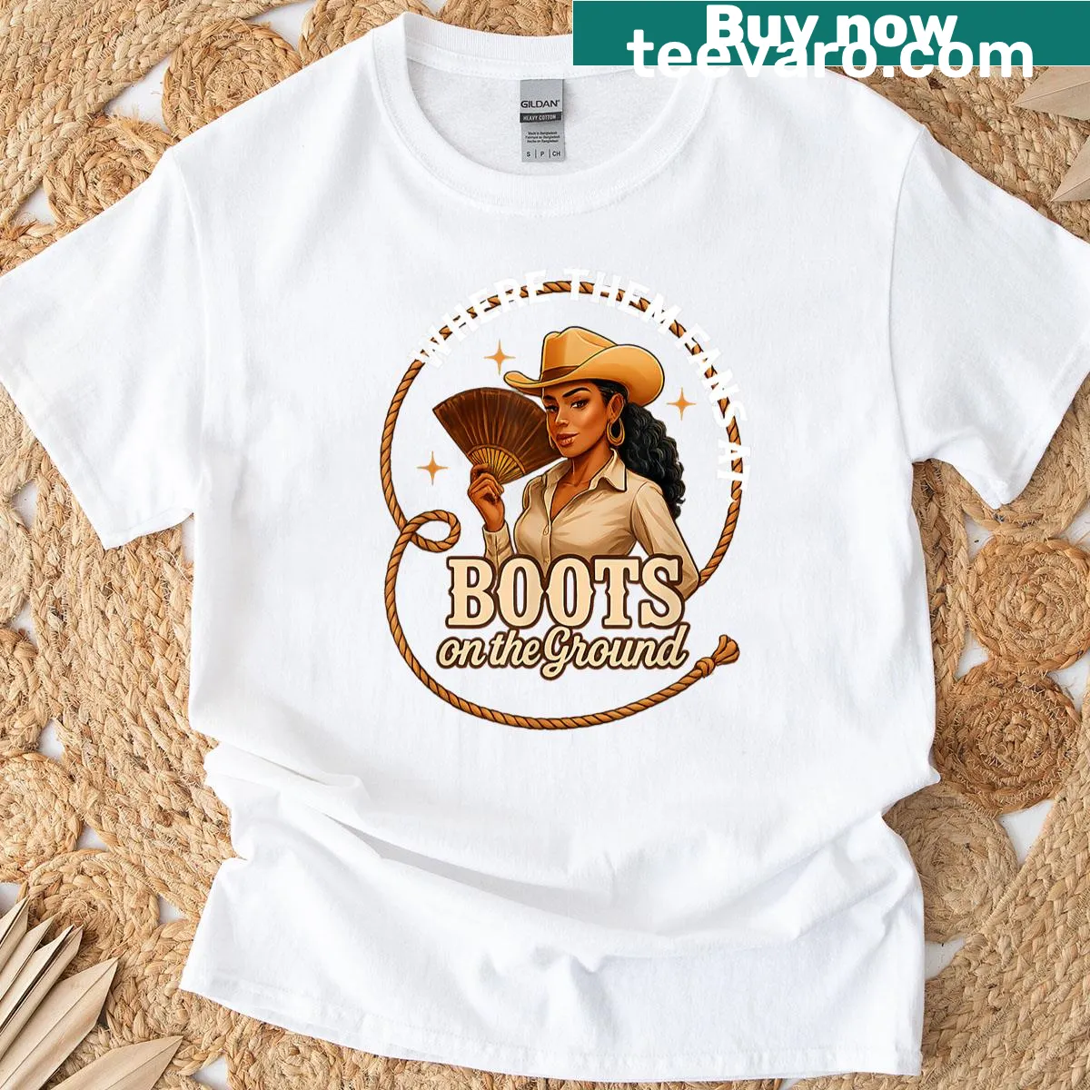 Western rodeo themed Juneteenth T-shirt with melanin cowgirl text — on a men's t-shirt