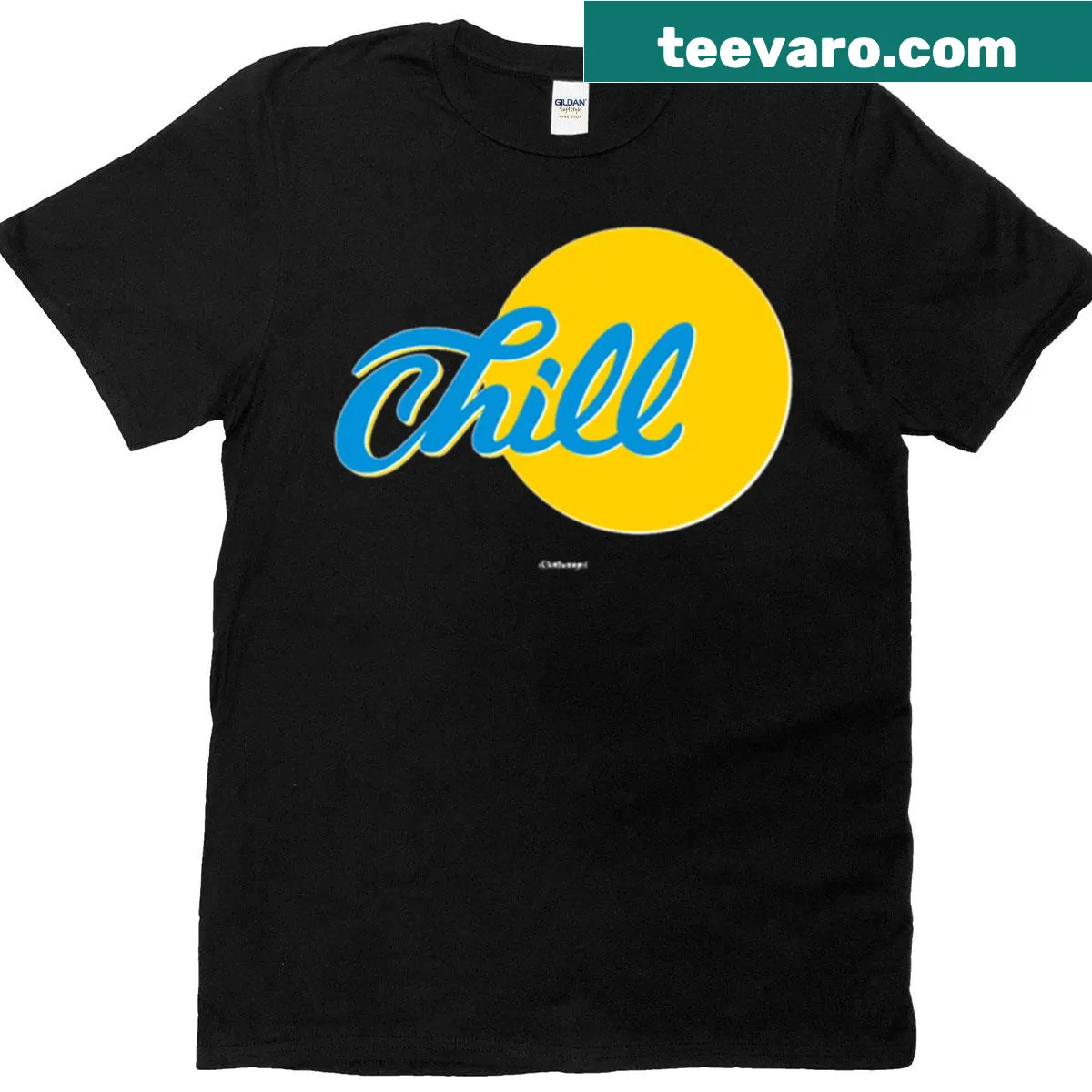 Minimalist Chill Logo V2 Aruba T-shirt with clean line-art design. — on a men's t-shirt