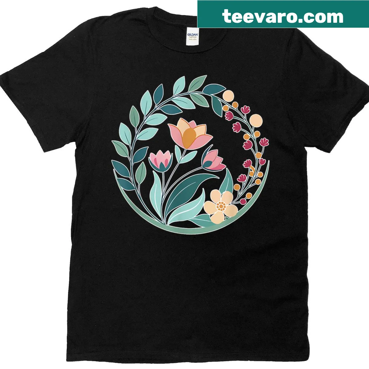 Floral illustration T-shirt designed for women for summer wear. — on a men's t-shirt