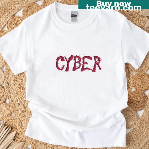 Oversized t-shirt featuring cyber-inspired graphics