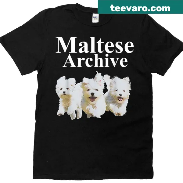 Funny Maltese dog illustration T-shirt for dog lovers