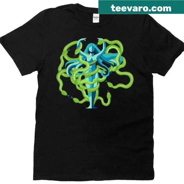 Nature-themed T-shirt featuring an emerald landscape illustration