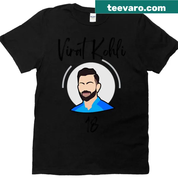 T-shirt featuring bold typography saying 'Fan Of Virat Kohli'