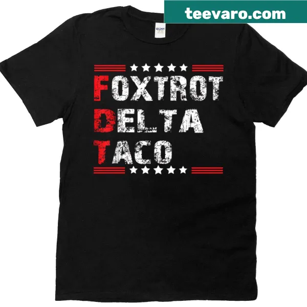 T-shirt featuring a whimsical taco and aviation-themed graphic