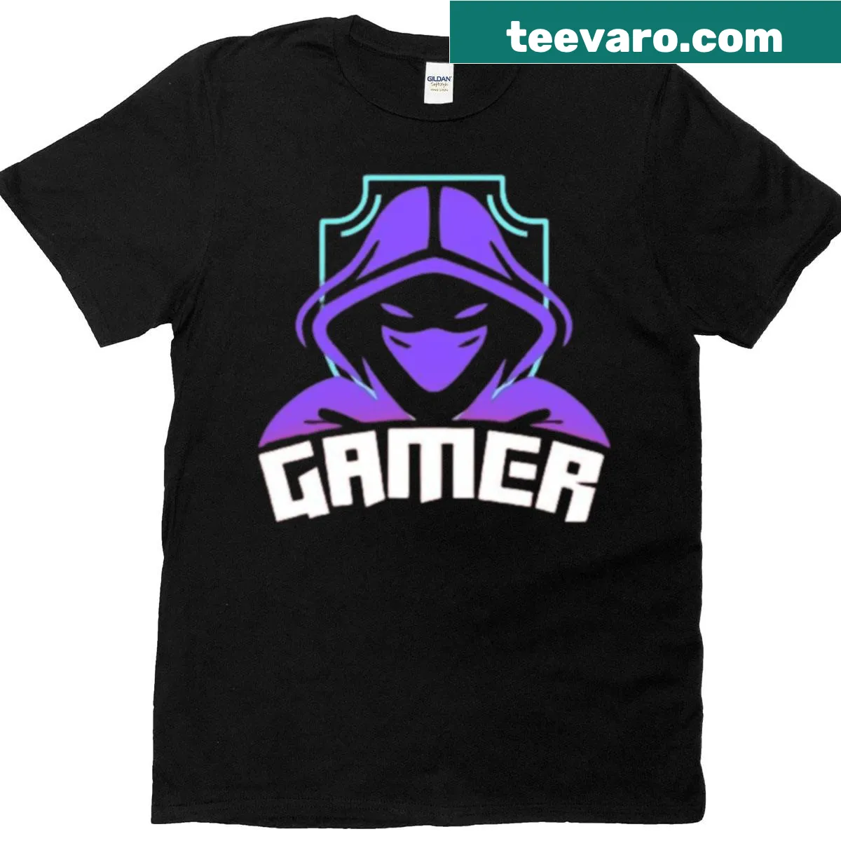 Oversized t-shirt featuring a bold gamer logo — on a men's t-shirt