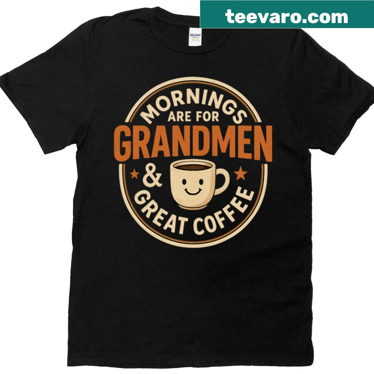 Graphic tee celebrating coffee brewing and legacy — on a men's t-shirt