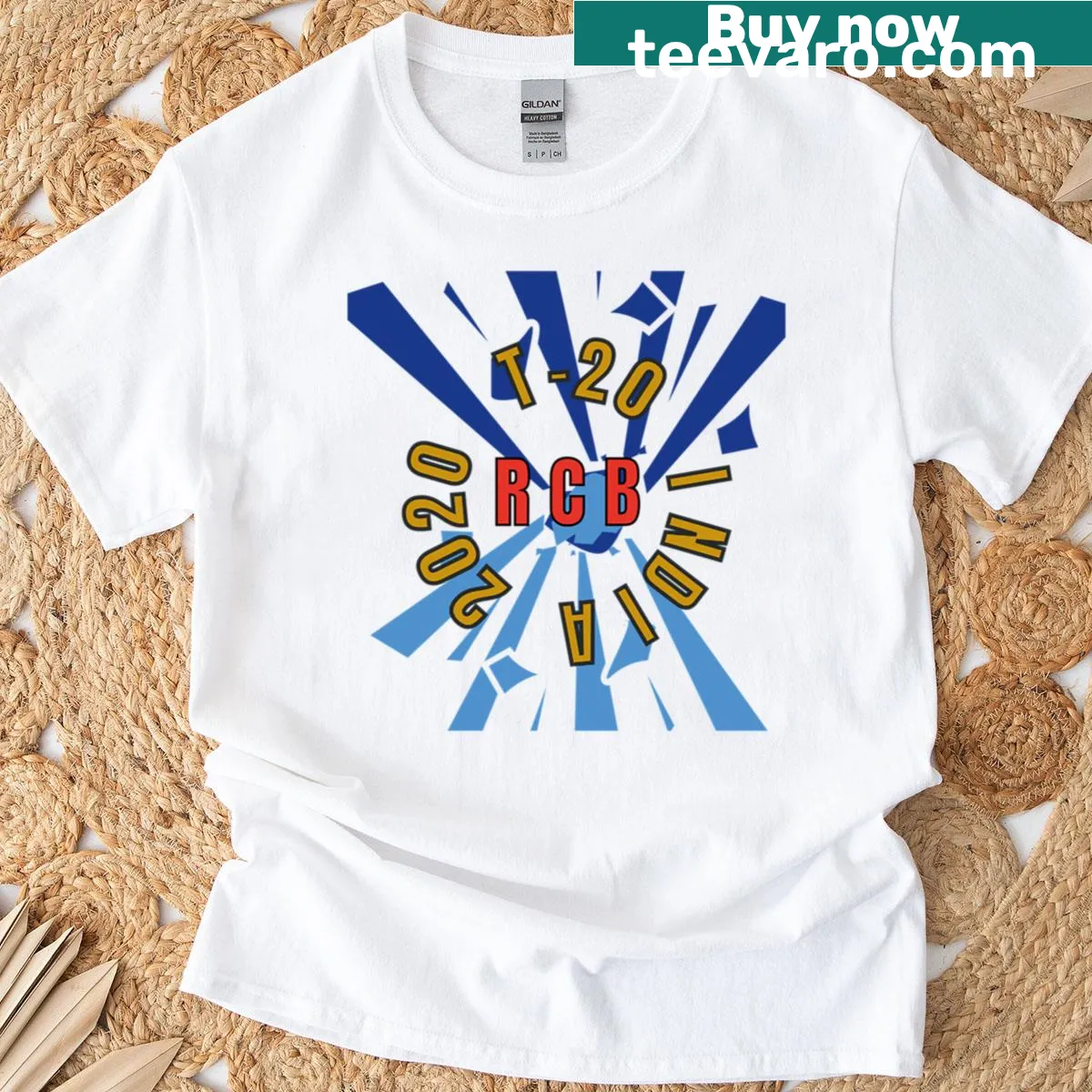 RCB team logo graphic on a T-shirt celebrating Indian T-20 Cricket — on a men's t-shirt