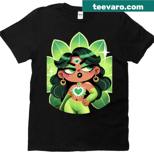 Oversized T-shirt featuring heart chakra graphic
