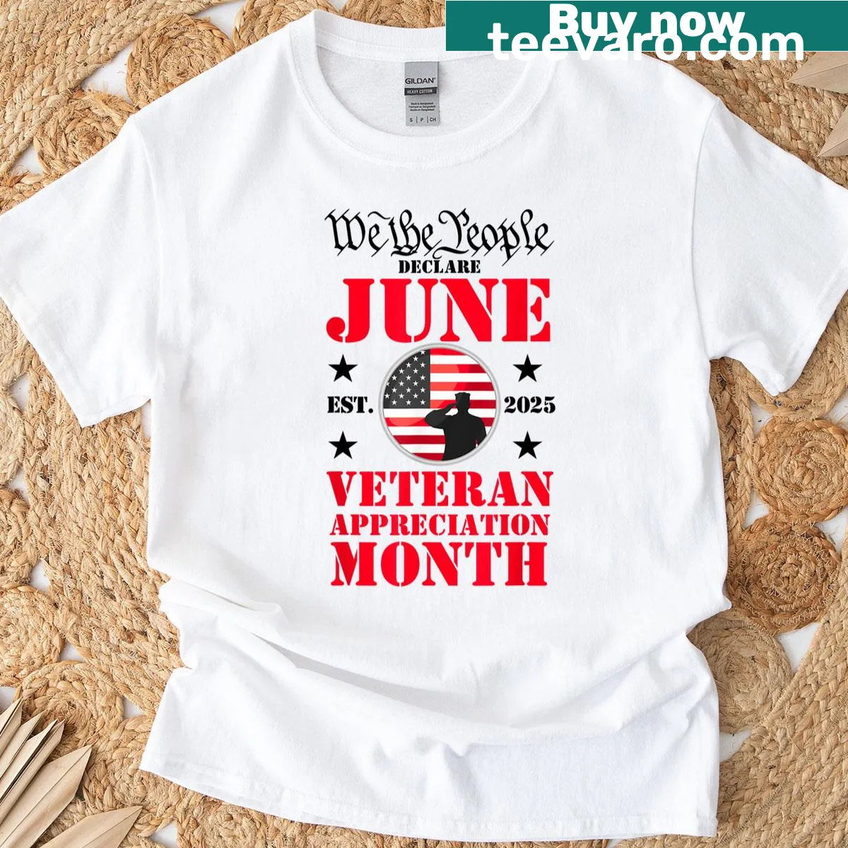 Veterans Month appreciation T-shirt for June 2025. — on a men's t-shirt