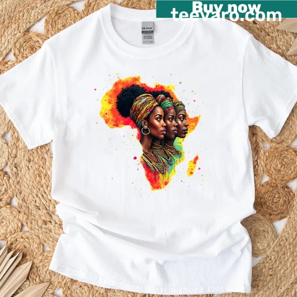 African map design t-shirt for celebrating Black woman pride