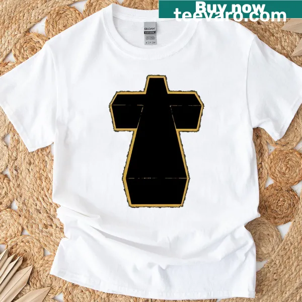 T-shirt featuring the Justice Band cross logo