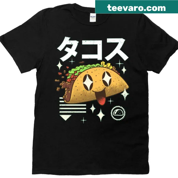 Kawaii taco character T-shirt with a cute design