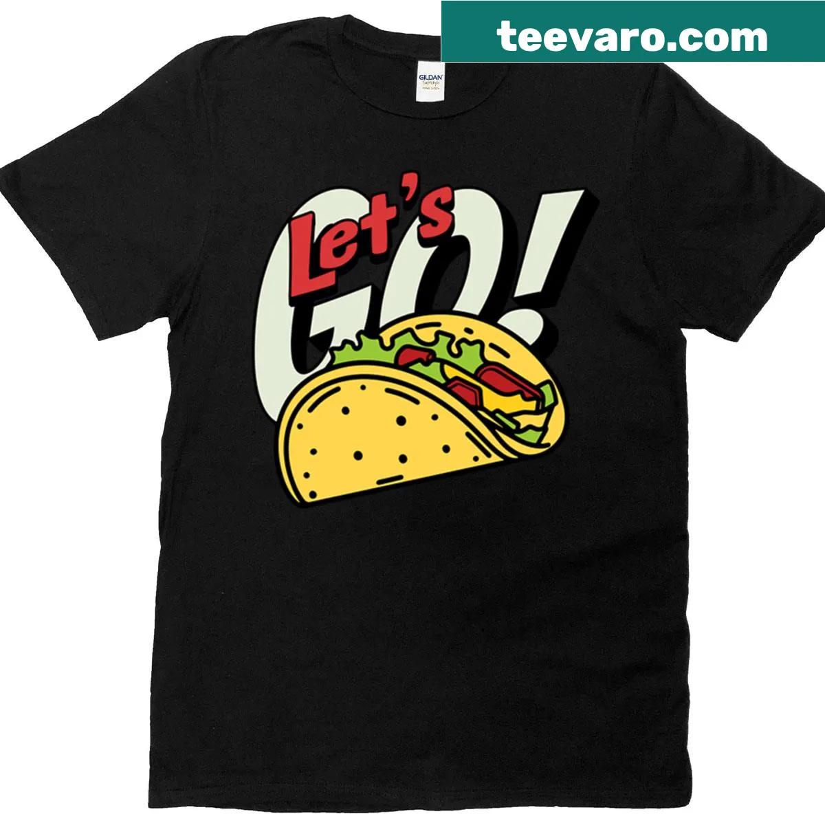 Active T-shirt featuring playful taco graphic — on a men's t-shirt