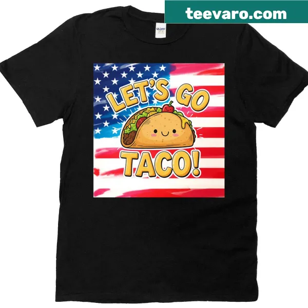 Funny oversized taco T-shirt featuring taco graphic with American flag