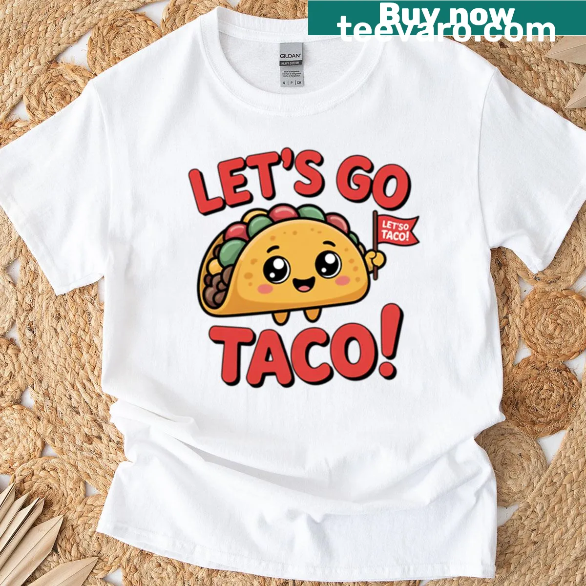 Kawaii taco T-shirt featuring a cute taco character and meme design. — on a men's t-shirt