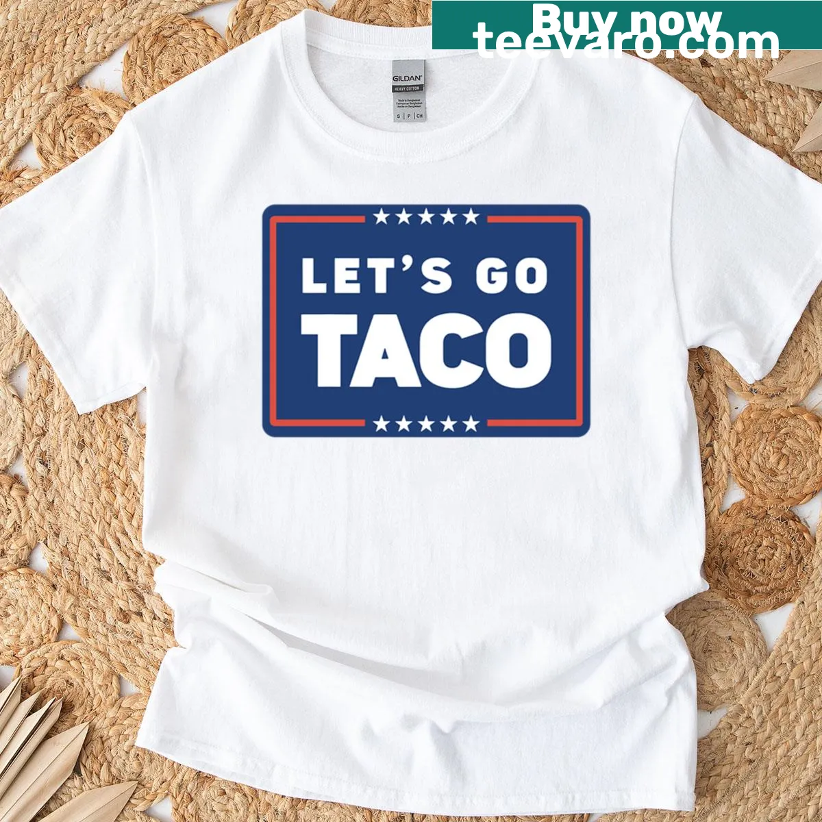 Simple t-shirt with 'Lets Go Taco' phrase — on a men's t-shirt