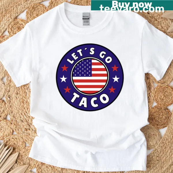 Round design t-shirt with 'Lets Go Taco' phrase