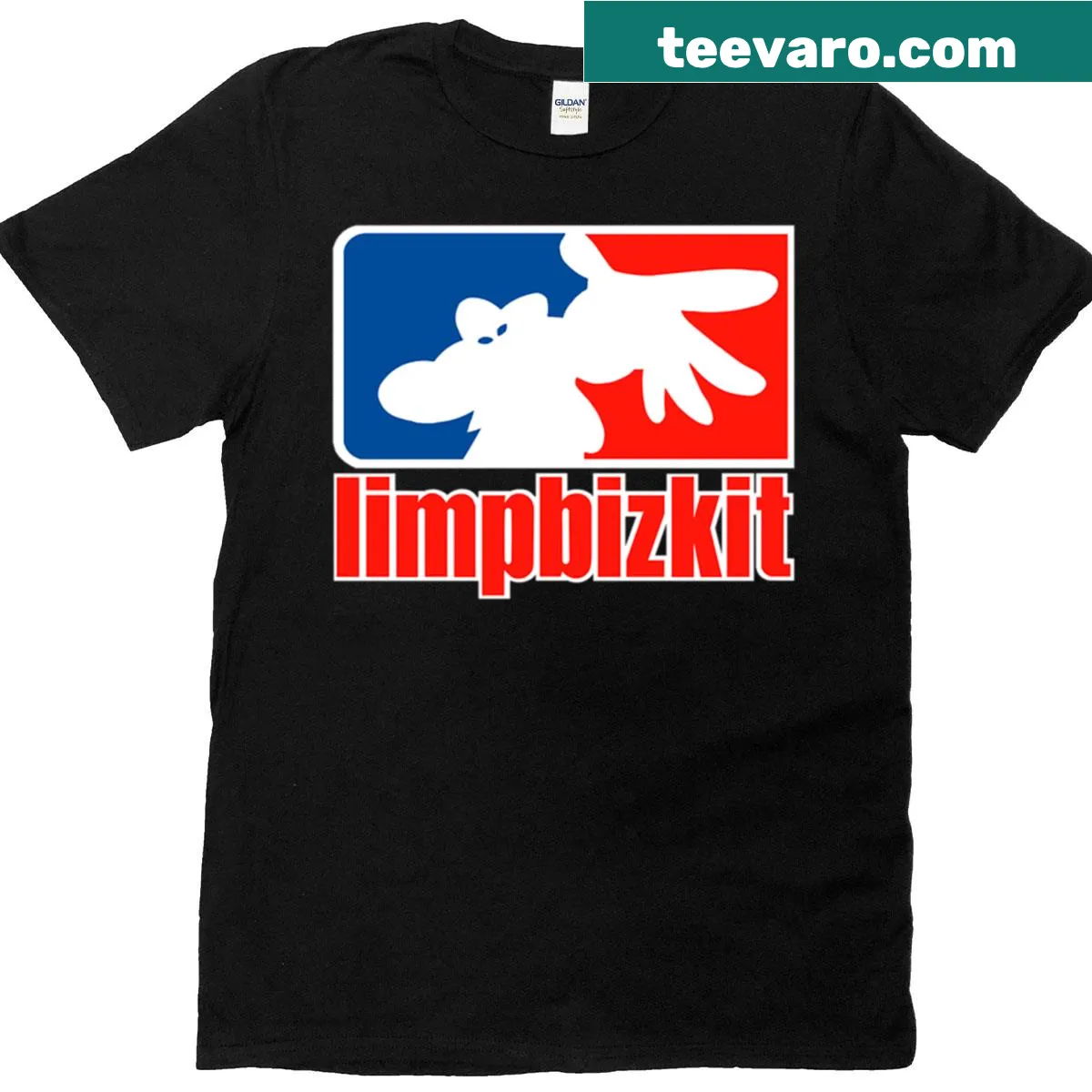 Limp Bizkit logo graphic on a T-shirt — on a men's t-shirt