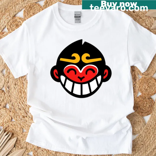 Playful monkey logo on a casual T-shirt