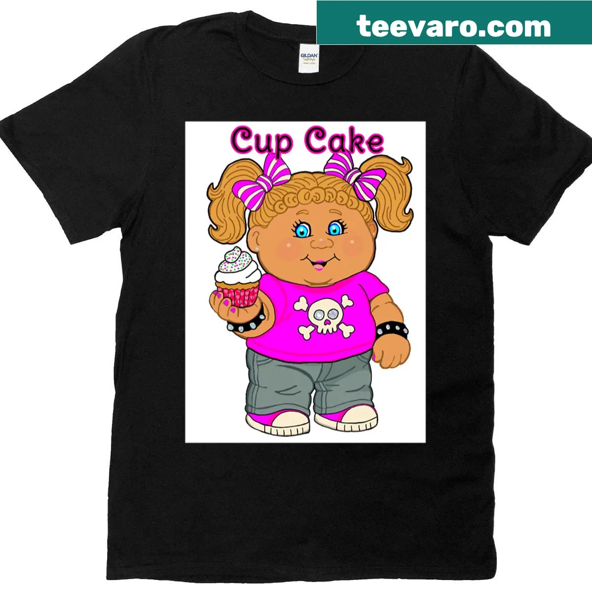 Cute cupcake graphic T-shirt for dessert lovers — on a men's t-shirt