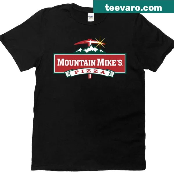 Vintage Mountain Mike's Pizza logo on a T-shirt.