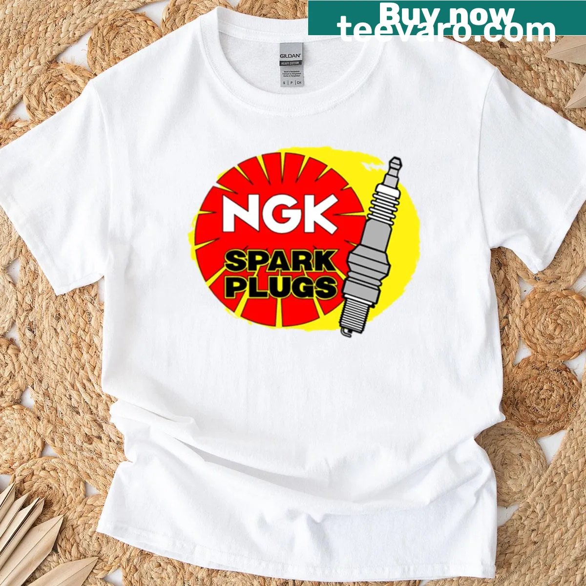 Minimalist t-shirt featuring the NGK logo — on a men's t-shirt