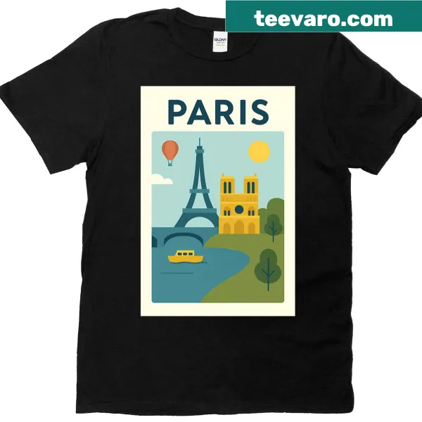 Oversized t-shirt featuring a minimalist Paris design