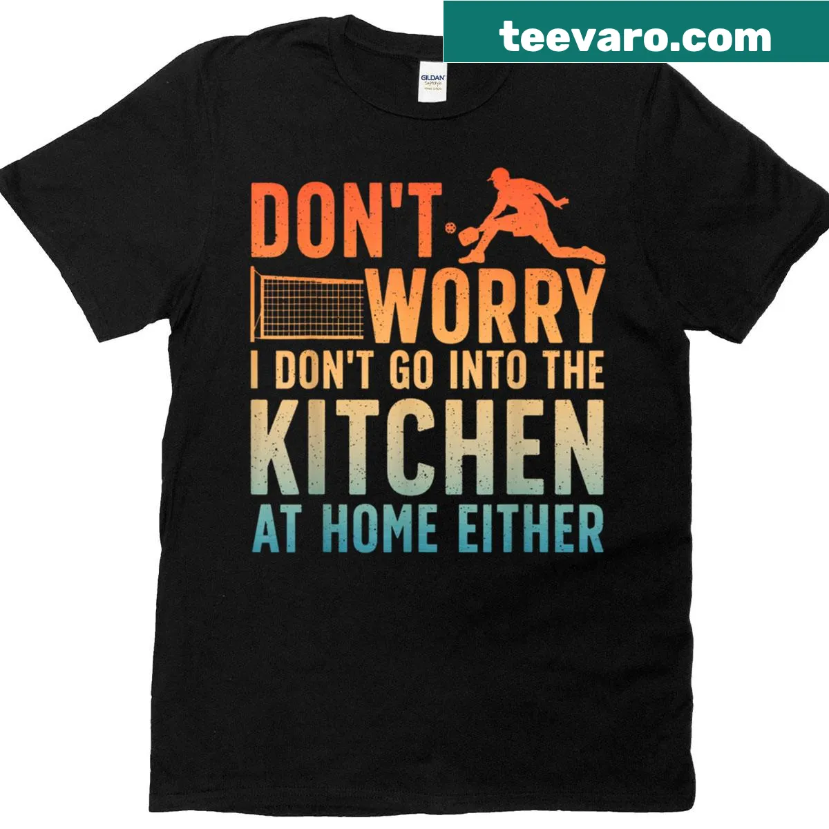 Artistic pickleball-themed T-shirt for players — on a men's t-shirt
