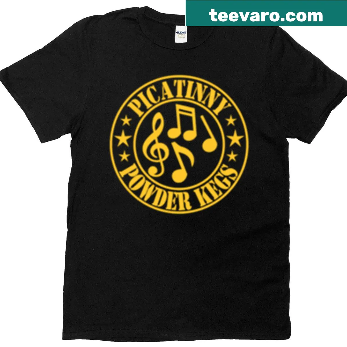 Minimalist small logo t-shirt with hand-lettered design — on a men's t-shirt