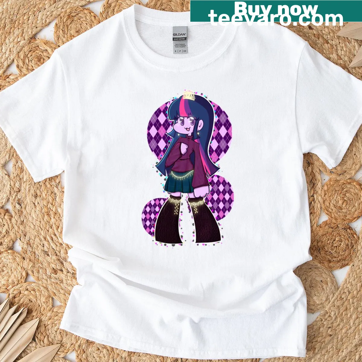 Cartoon Princess Twilight graphic on a kids' T-shirt — on a men's t-shirt