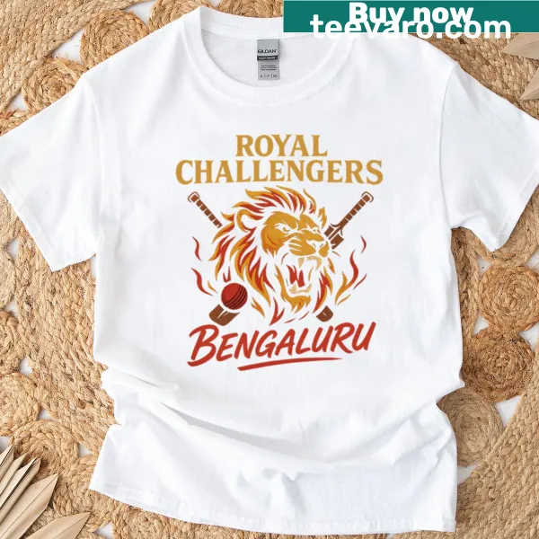 Illustration of RCB Lion Flame for Royal Challengers Bengaluru on T-shirt
