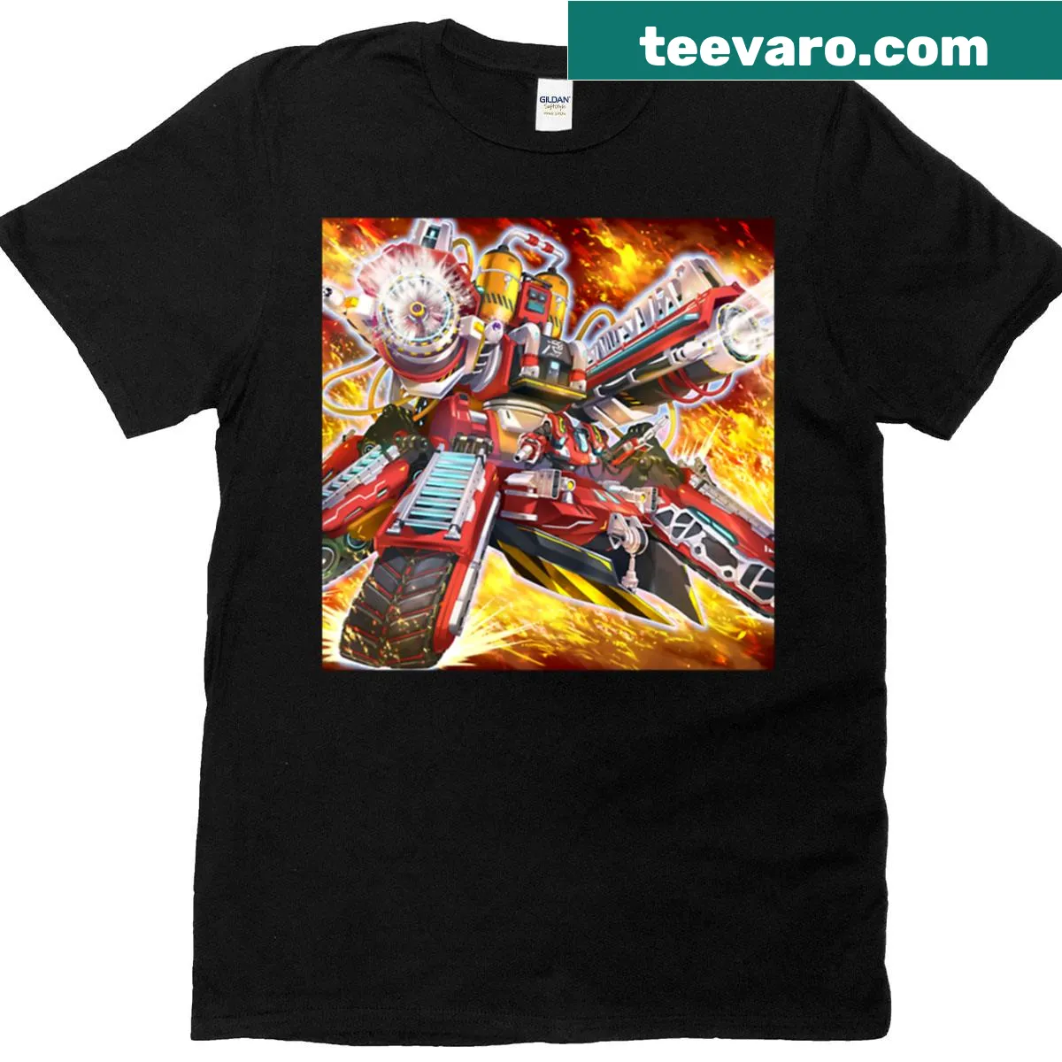Whimsical T-shirt featuring a playful dog illustration celebrating rescue — on a men's t-shirt