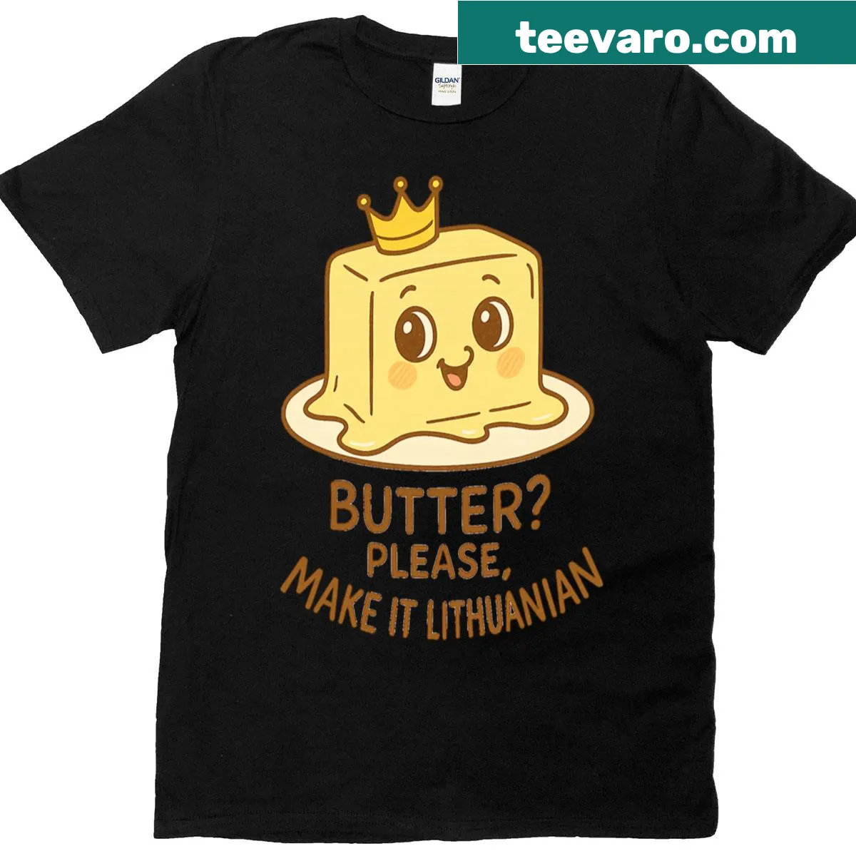 Royal Butter design showcasing Lithuanian culinary heritage — on a men's t-shirt