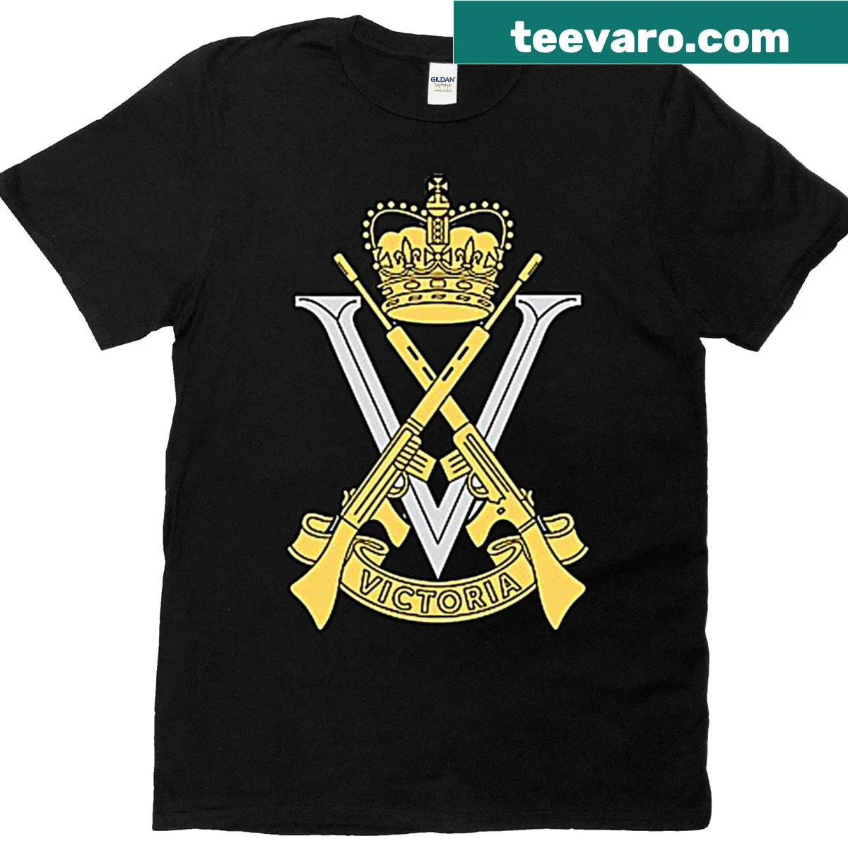 Emblem of the Royal Victoria Regiment on a proud t-shirt — on a men's t-shirt